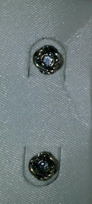 David Yurman Earrings Infinity Tiny Diamond Studs 925 Silver & 585 14k Gold