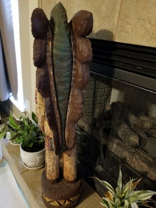 Vintage Ralph Gallagher Cigar Store Indian 3 Ft Hand Carved Wooden 5