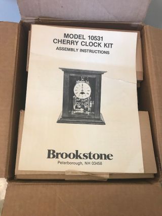 Rare Vintage Brookstone Model 10531 Cherry Clock Kit