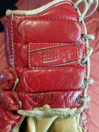 RARE Vintage 60s 70s USA Rawlings PHG10 Hockey Gloves Leather Red Glulara 2