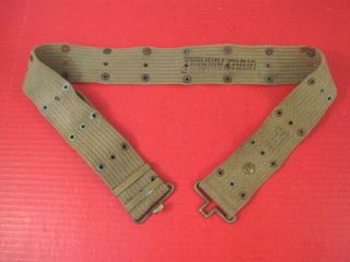 Early Wwii Us Army/usmc M1936 Pistol Utility Web Belt Khaki Color 1942 - 5