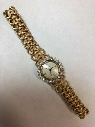 Estate Vintage Doxa 1.  50 Ctw Diamond 14k Yellow Gold Ladies Wrist Watch 38g Nr