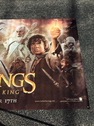RARE 2003 LORD OF THE RINGS Return Of The King Movie Theater Banner 10’x5’ HUGE 7