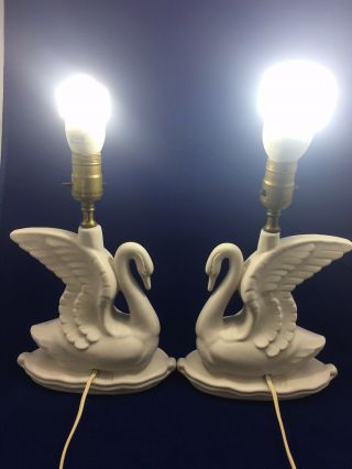 VINTAGE MID CENTURY VAN BRIGGLE LAMP REGAL SWAN.  GREAT 2