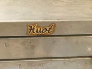 Vintage Huot Three Drawer Drill Cabinet A - Z 14.  5 Inche Wide With Some Drills 2