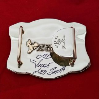 RODEO BUCKLE VINTAGE SHAMROCK TEXAS CALF ROPING CHAMPION Engraved Signed 557 5