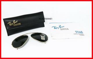 Nos Vintage Ray Ban B&l Aviator Clip - On 58mm B&l G - 15 Sunglasses