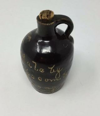 RARE ANTIQUE H.  J.  LIPSCOMB PARSONS WEST VIRIGINA MINI STONEWARE SCRATCH JUG 7