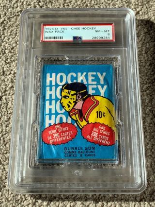 1974 - 75 Opc Hockey Wax Pack Psa 8 Rare Vintage