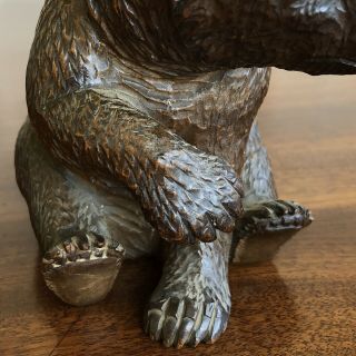 An Antique Charming Black Forest Carved Wood Bear,  19th Century.  13cm High. 10