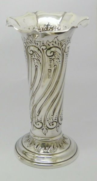 Gorgeous Victorian Solid Silver Art Nouveau Vase Hm 1898 Hardy Bros Sydney 148g