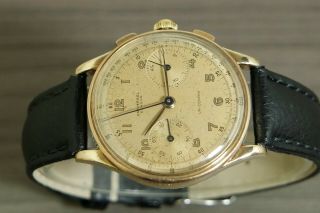 1950 ' s VINTAGE UNIVERSAL GENEVE UNI - COMPAX,  CHRONOGRAPH GOLD PLATED 285/42408 4