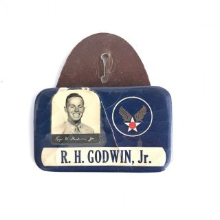 Wwii Army Air Corps Military Id Badge Photo