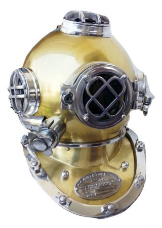 Antique Vintage Full Size Diving Divers Helmet Solid Steel Us Navy Mark V Gift