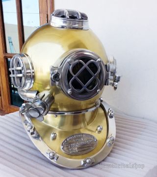 Antique Vintage Full Size Diving Divers Helmet Solid Steel US Navy Mark V Gift 2