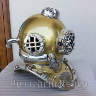 Antique Vintage Full Size Diving Divers Helmet Solid Steel US Navy Mark V Gift 3