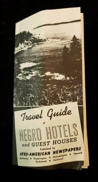 Rare Antique Travel Guide Map Negro Hotels & Guest Houses 1942