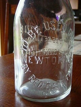 RARE 1890 ' s RED GATE Newton JERSEY Tin Top N.  J.  dairy jar milk bottle TINTOP 2