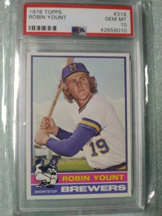 1976 Topps Robin Yount Psa " 10 " Hof Milwaukee Brewers - Very Very Rare