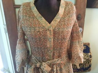 Vintage 100 Silk Dress Treacy Lowe London Size 8 Bonwit Teller 1970 