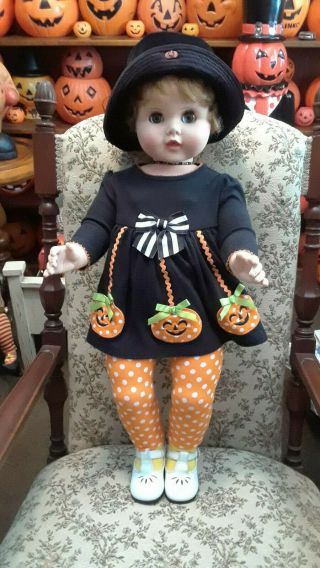 Vintage 28 " Baby Toodles Doll In Halloween Outfit With Follow Me Eyes