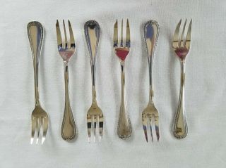 Christofle Malmaison Pattern Silver Plated Cake Fork Set Of 6 Exceptional