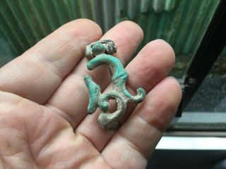 Ancient Celtic Or Roman Bronze Bird Fibula