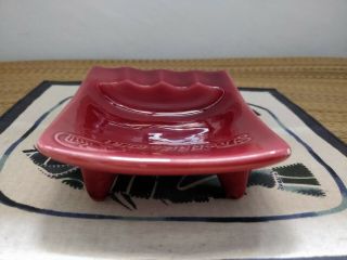 Pelikan Vintage Collectible Dark Red Ceramic Ashtray Made in Germany 1950s/1960s 2