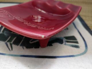 Pelikan Vintage Collectible Dark Red Ceramic Ashtray Made in Germany 1950s/1960s 6