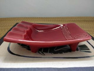 Pelikan Vintage Collectible Dark Red Ceramic Ashtray Made in Germany 1950s/1960s 8