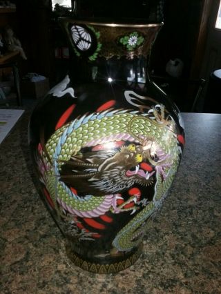 Rare Large Antique Japanese / Chinese Porcelain Dragon Vase Yamaji Japan