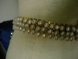 Ultra RARE Vintage CHRISTIAN DIOR Pearl Gold BELT Wardrobe Couture Accessory 11