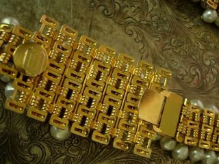 Ultra RARE Vintage CHRISTIAN DIOR Pearl Gold BELT Wardrobe Couture Accessory 8