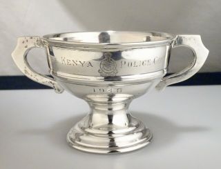 Vintage 1946 Kenya Police Sterling Silver Trophy Cup - 56457