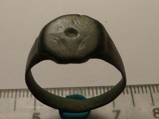 3797 Ancient Roman Bronze Ring With A Cross 20 Mm