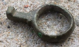 Ancient Roman Bronze Ring Key 1st - 3rd Century Ad