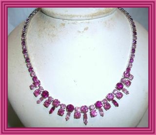 Sherman Fuchsia & Hot Pink - Leaf Cluster Motif Pendant Style Necklace Nr