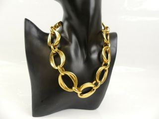 R1720 Auth Chanel Vintage Gold Plated Chain Necklace