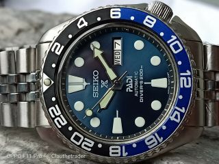 Vintage Seiko 6309 - 729a Dark Blue Mod Slim Turtle Automatic Men Watch 600579
