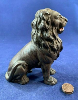 Antique Vintage Cast Iron (ci) Still Bank - Sitting Lion