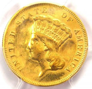 1878 Three Dollar Indian Gold Piece $3 - Pcgs Xf Details (plugged) - Rare Coin