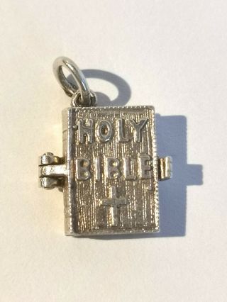 Sterling Silver Bible Charm With Lords Prayer - Metal Detecting Find