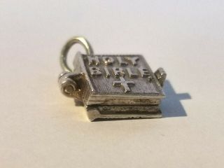 Sterling Silver Bible Charm With Lords Prayer - Metal Detecting Find 3