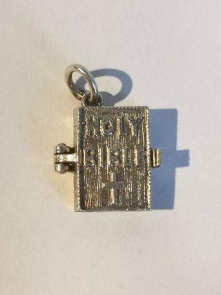 Sterling Silver Bible Charm With Lords Prayer - Metal Detecting Find 5