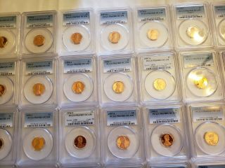 LINCOLN CENT COMPLETE SET 54 PCGS PR69 DCAM 1973 TO 2019 RARE TYPE 2 ' S 3