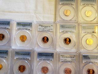 LINCOLN CENT COMPLETE SET 54 PCGS PR69 DCAM 1973 TO 2019 RARE TYPE 2 ' S 8