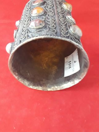 ESTATE ANTIQUE STERLING SILVER CUP WITH STONES  201.  5g. 6