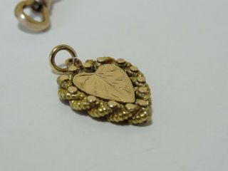 Antique Victorian Rose Gold Filled Pocket Watch Chain Bracelet Heart Fob 7.  5 