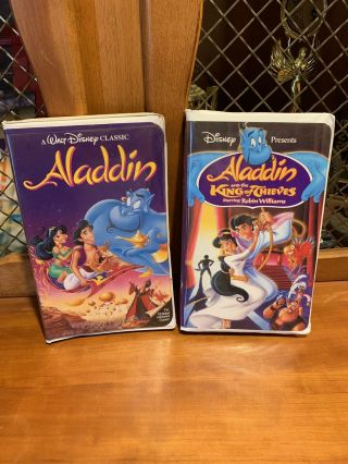Aladdin (vhs,  1993) And Aladdin And The King Of Thieves (vhs) Rare Clamshell