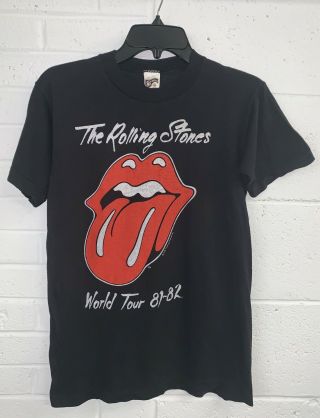 Vintage The Rolling Stones 1981 European World Tour Concert T - Shirt Small S Mick
